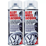 2x E-Tech Clear Alloy Wheel Lacquer Chip Resistant Car Wheel Refurbish 400ml Can
