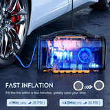 Tire Inflator Air Compressor AC/DC Dual Power 160PSI Rechargeable Battery