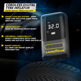 Goodyear Cordless Car Tyre Inflator Pump LED Portable Air Compressor Digital
