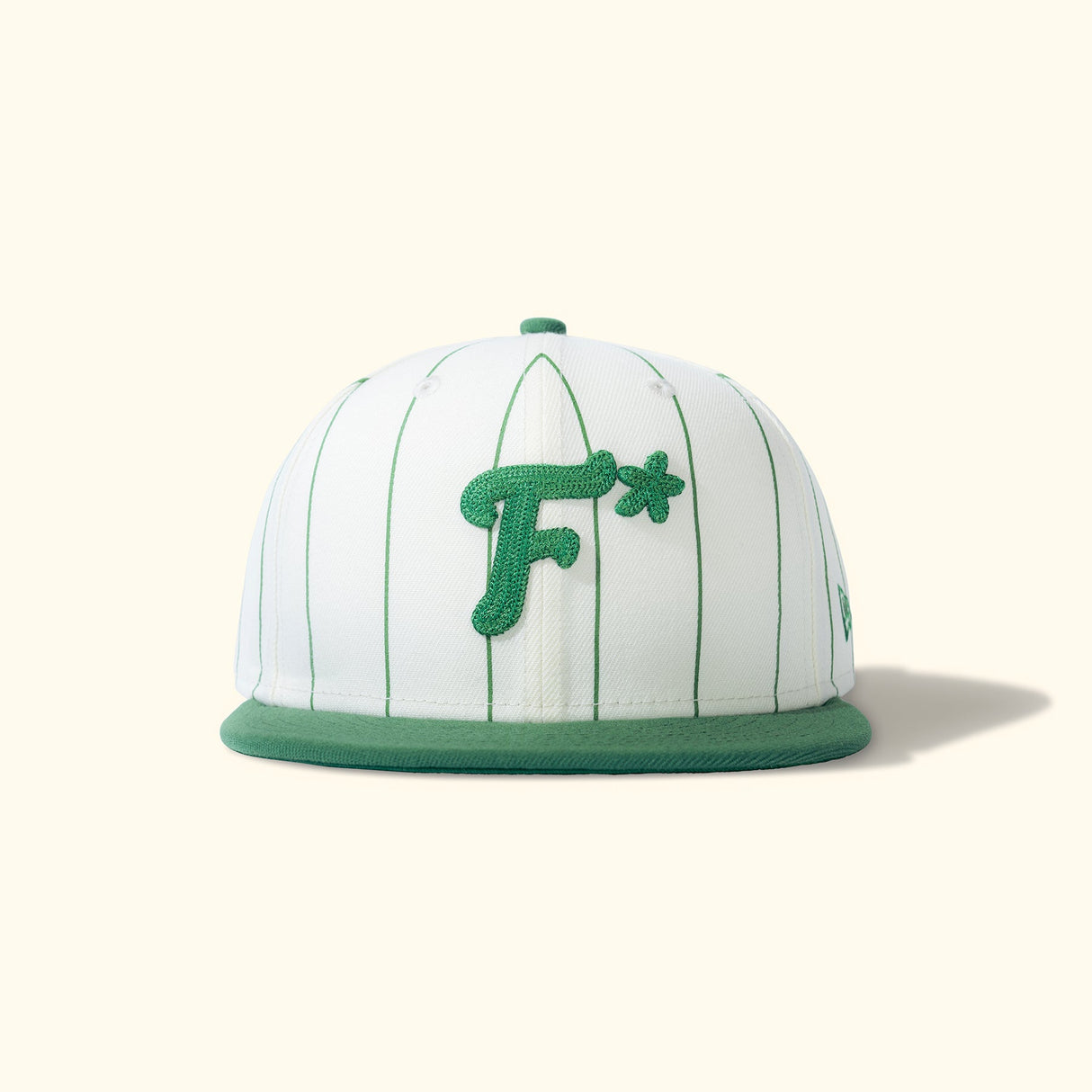 Striped F* Fitted Hat Green