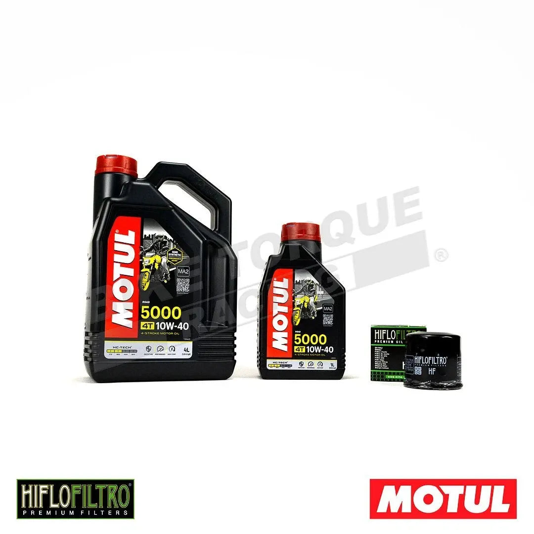 Motul 5000 4T 10W40 Motorcycle Engine Oil 10W-40 5 Litres 5L + Free Oil Filter