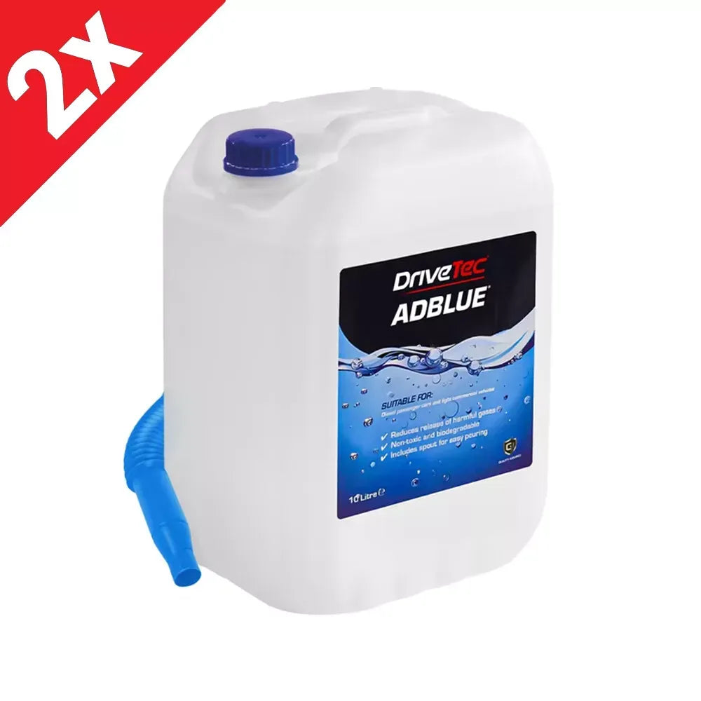 2x DriveTec Adblue With Spout 10L 10 Litre Fuel Additive Diesel Treatment Fluid