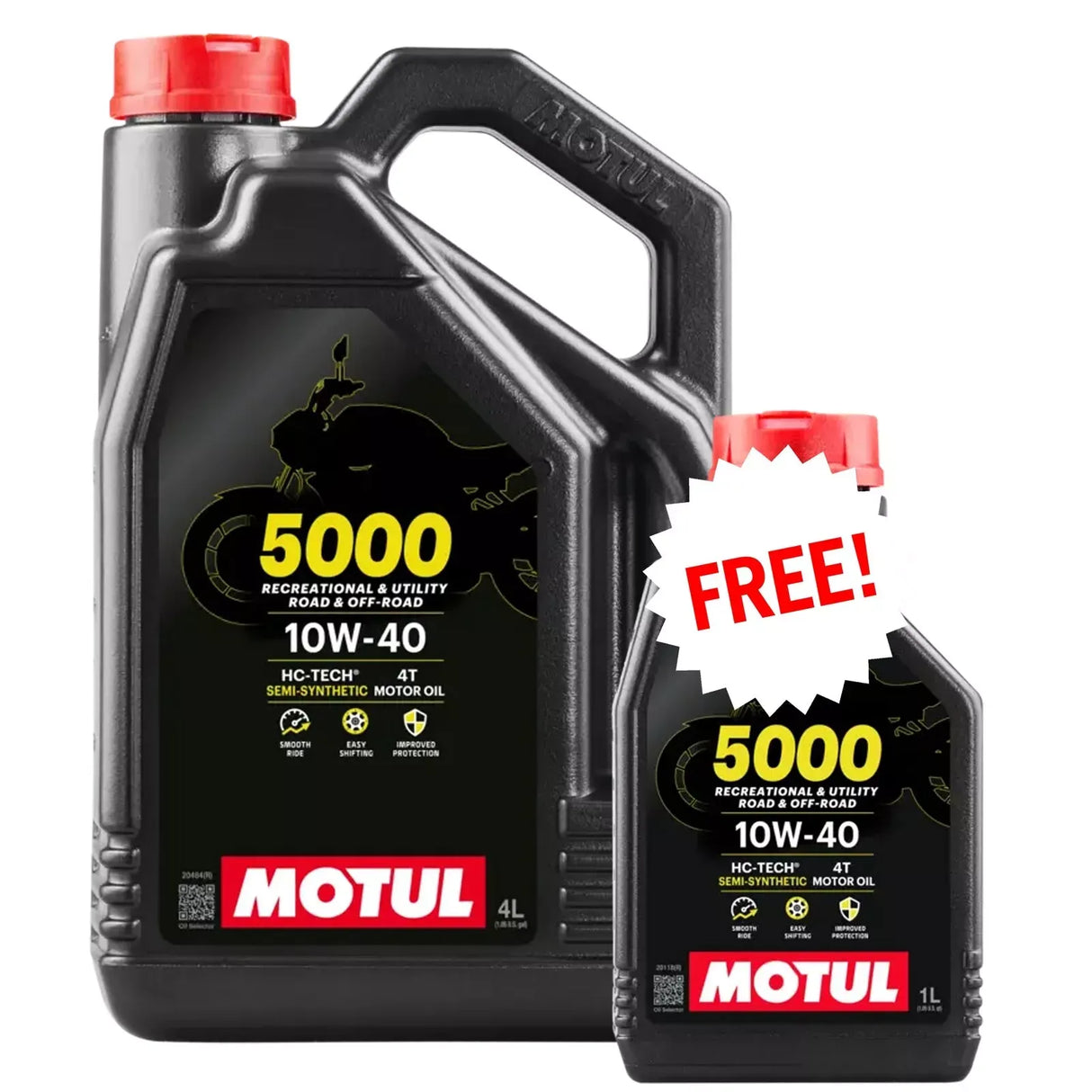 Motul 5000 4T 10w-40 10w40 Motorcycle Engine Oil 5 Litres 5L 4L + 1L - MA2